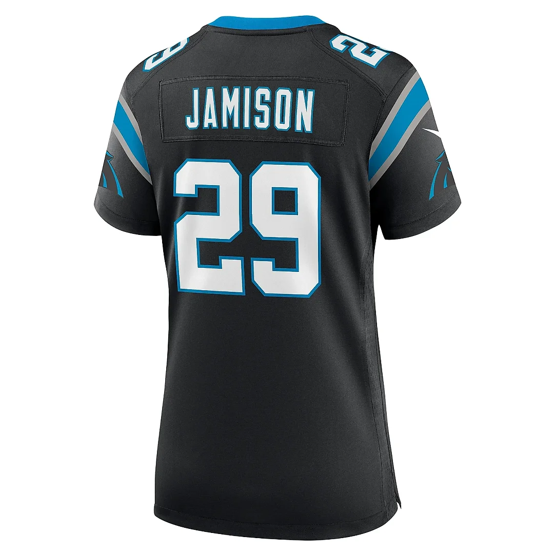 Zennovawear Women's Carolina Panthers D'Shawn Jamison Black Team Game Jersey