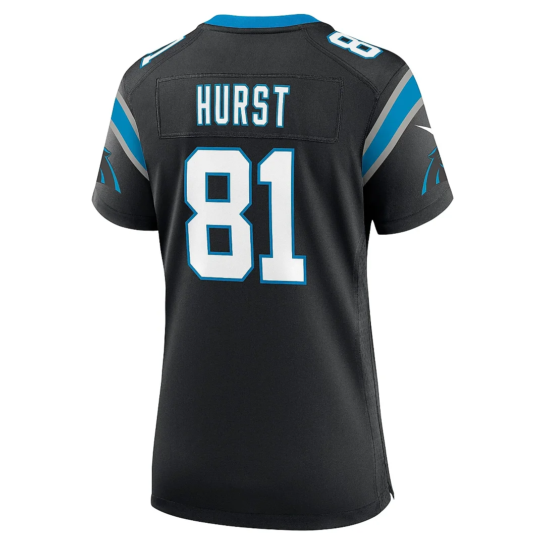 Zennovawear Women's Carolina Panthers Hayden Hurst Black Game Player Jersey