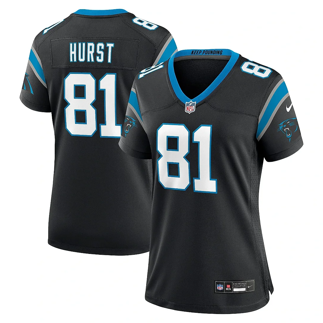 Zennovawear Women's Carolina Panthers Hayden Hurst Black Game Player Jersey