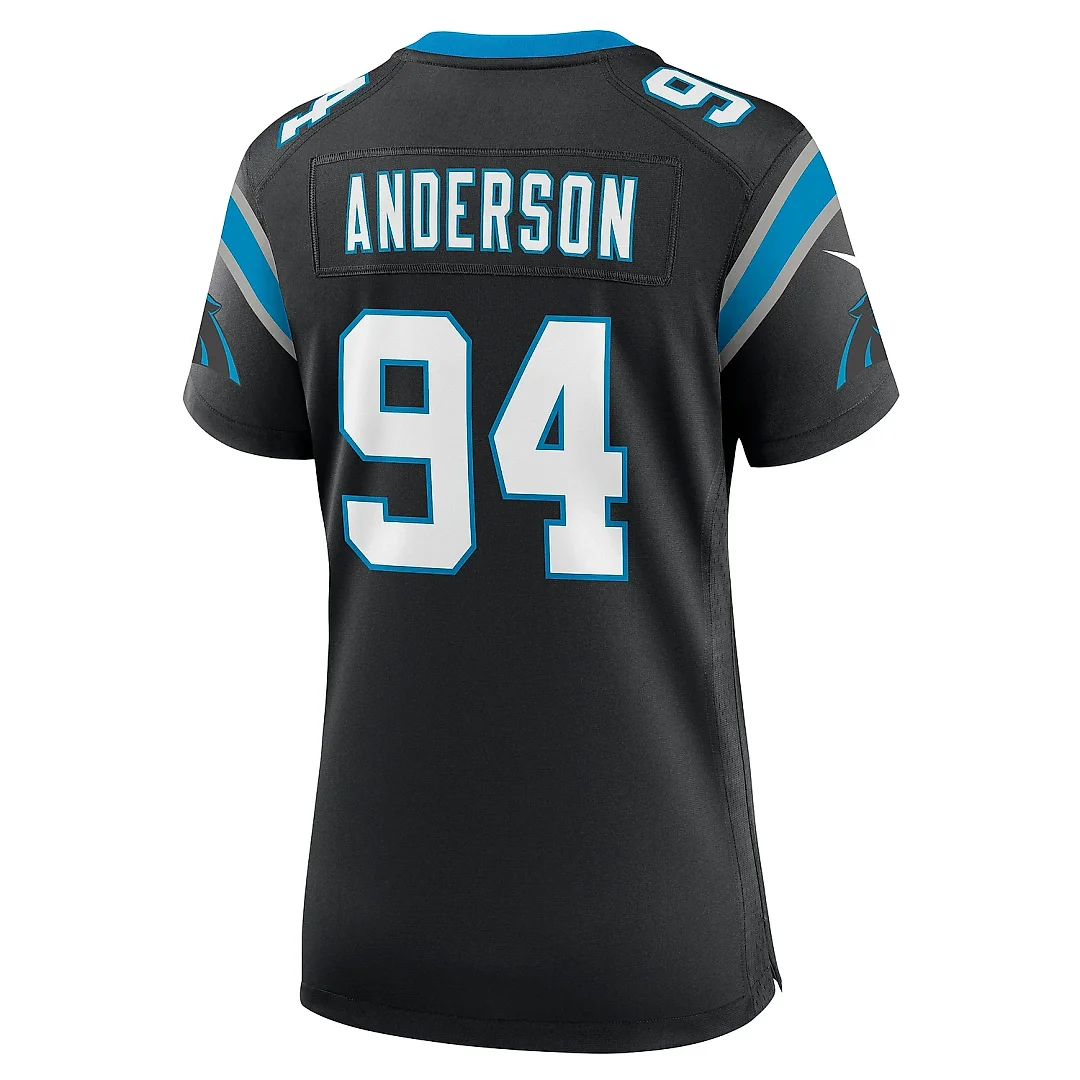 Zennovawear Women's Carolina Panthers Henry Anderson Black Team Game Jersey