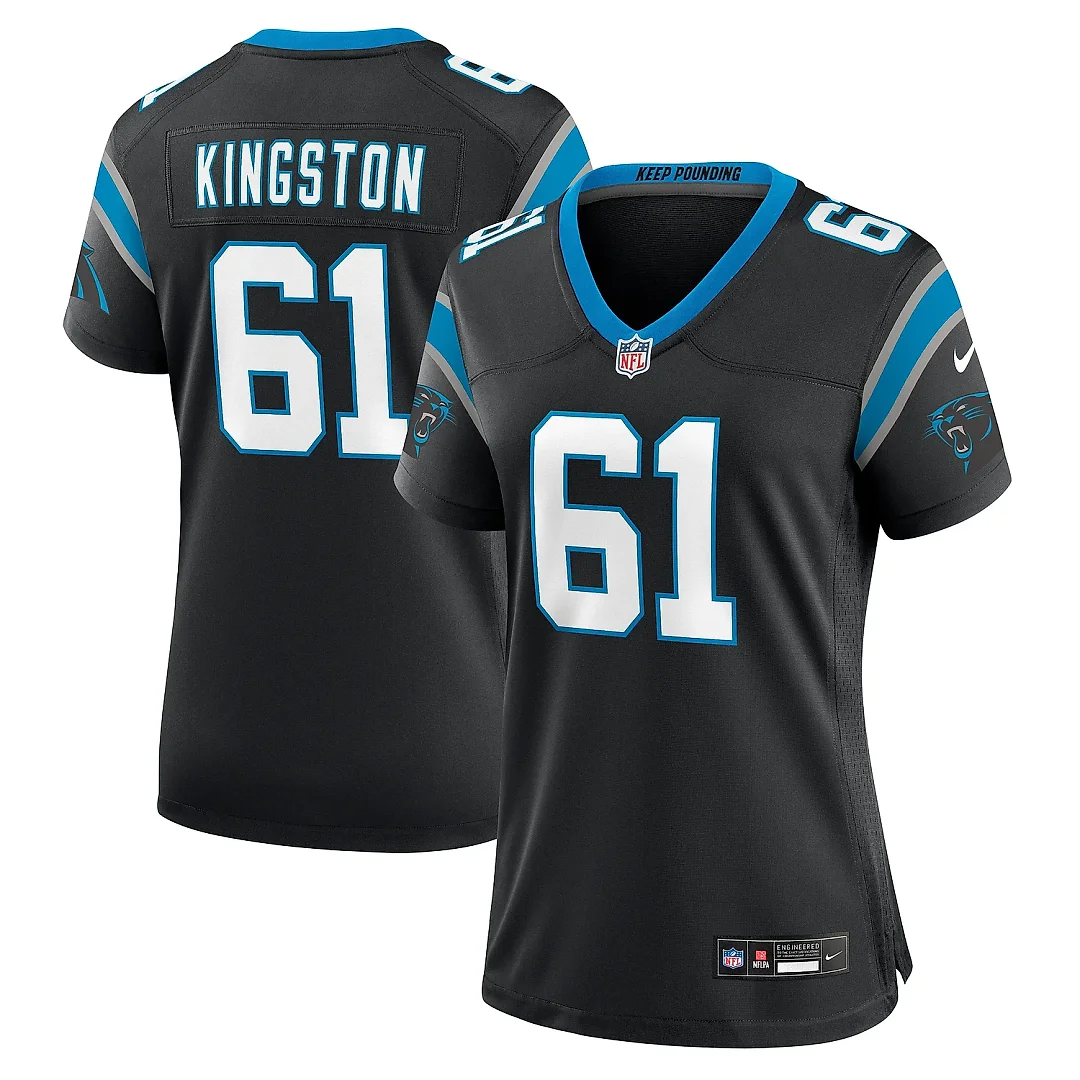 Zennovawear Women's Carolina Panthers Jarrett Kingston Black Game Jersey