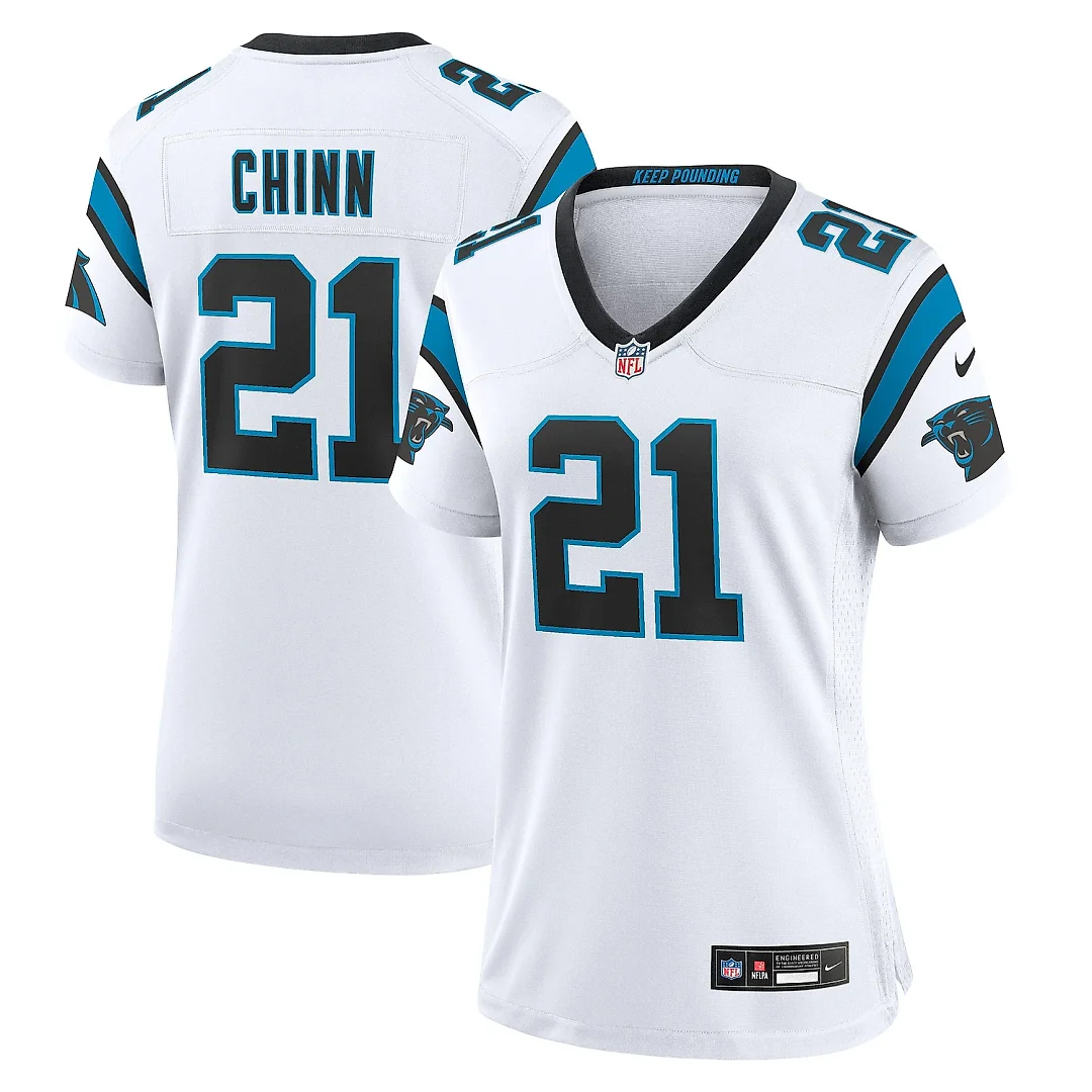 Zennovawear Women's Carolina Panthers Jeremy Chinn White Player Jersey