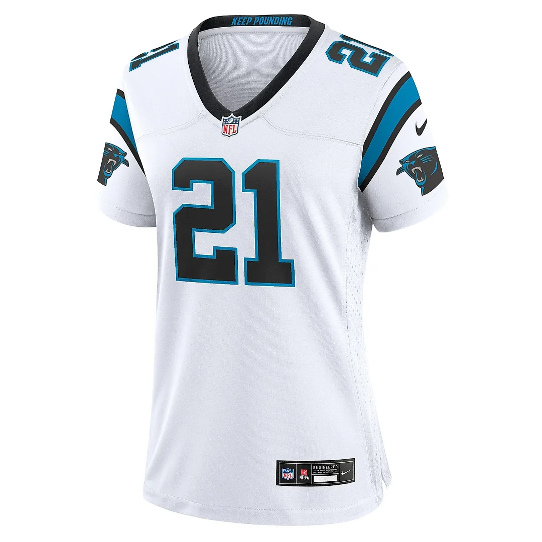 Zennovawear Women's Carolina Panthers Jeremy Chinn White Player Jersey