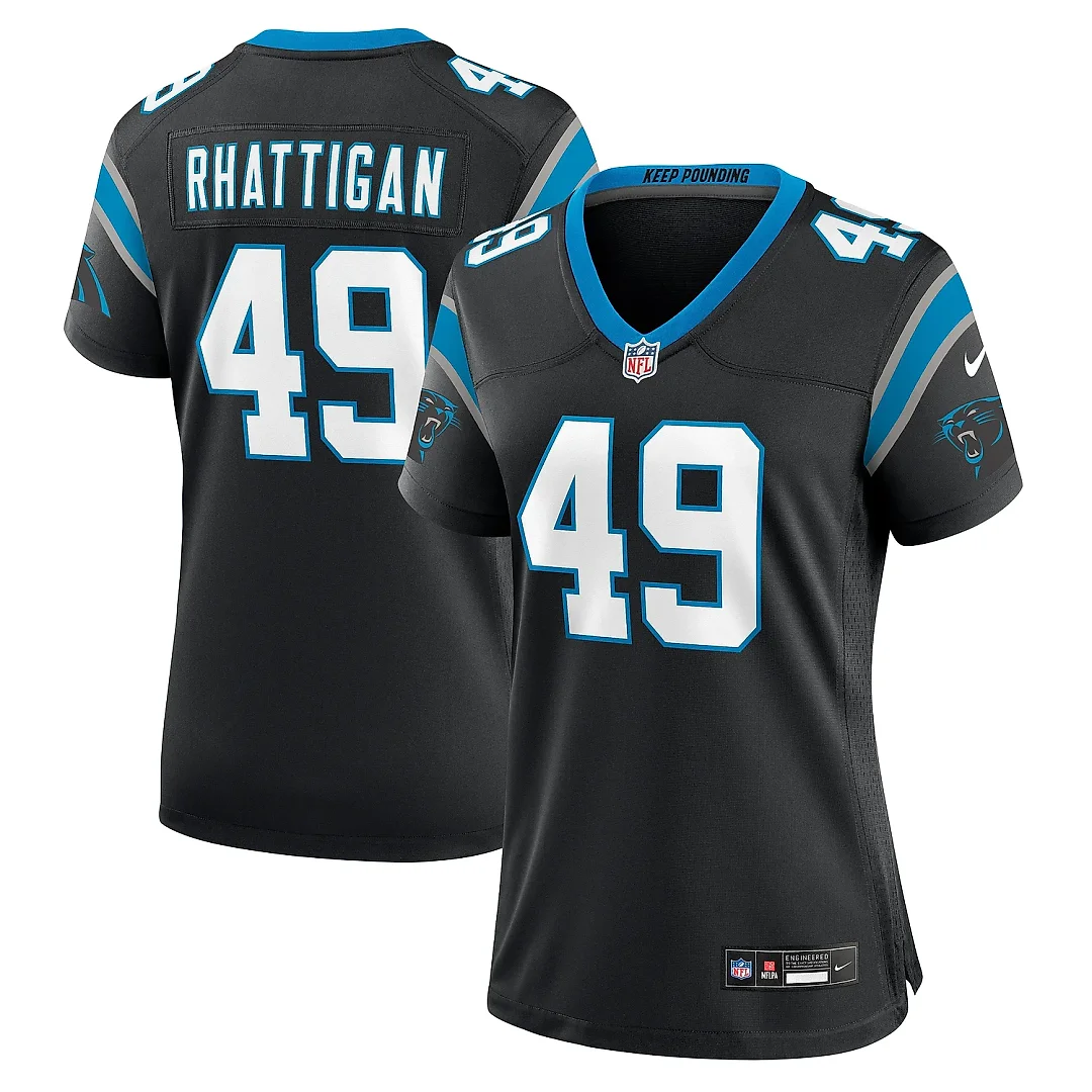 Zennovawear Women's Carolina Panthers Jon Rhattigan Black Game Jersey