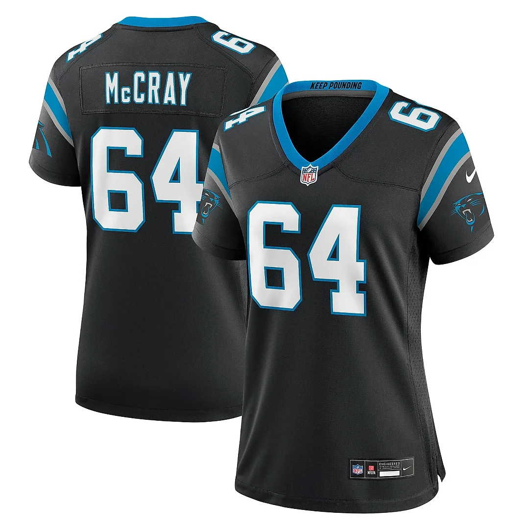 Zennovawear Women's Carolina Panthers Justin McCray Black Team Game Jersey