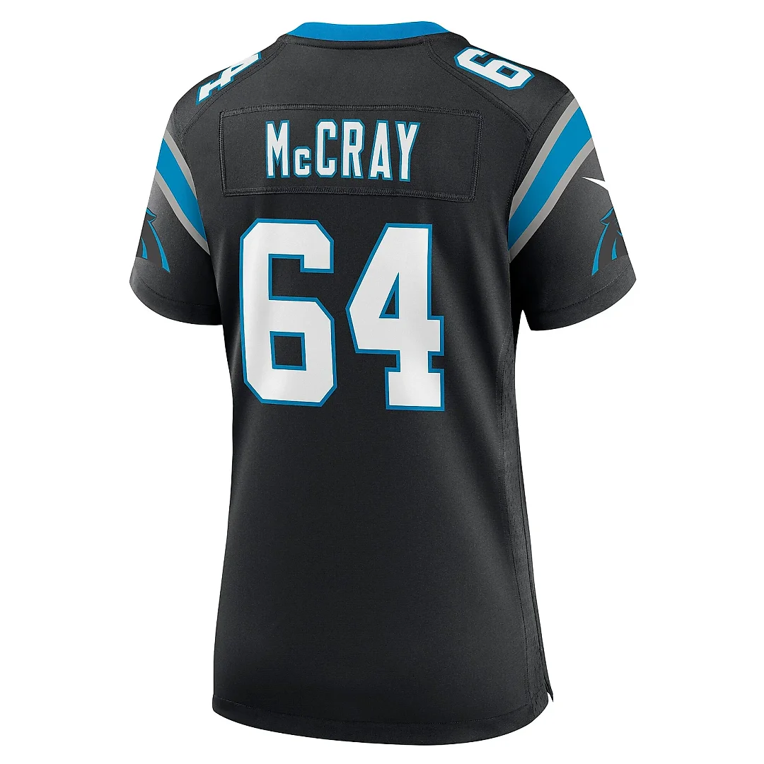 Zennovawear Women's Carolina Panthers Justin McCray Black Team Game Jersey