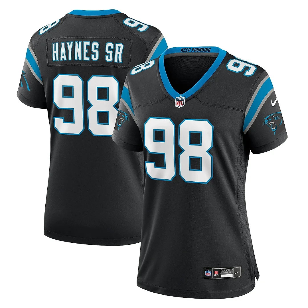 Zennovawear Women's Carolina Panthers Marquis Haynes Sr. Black Team Game Jersey