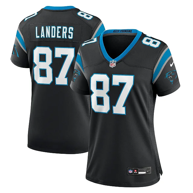 Zennovawear Women's Carolina Panthers Matt Landers Black Game Jersey