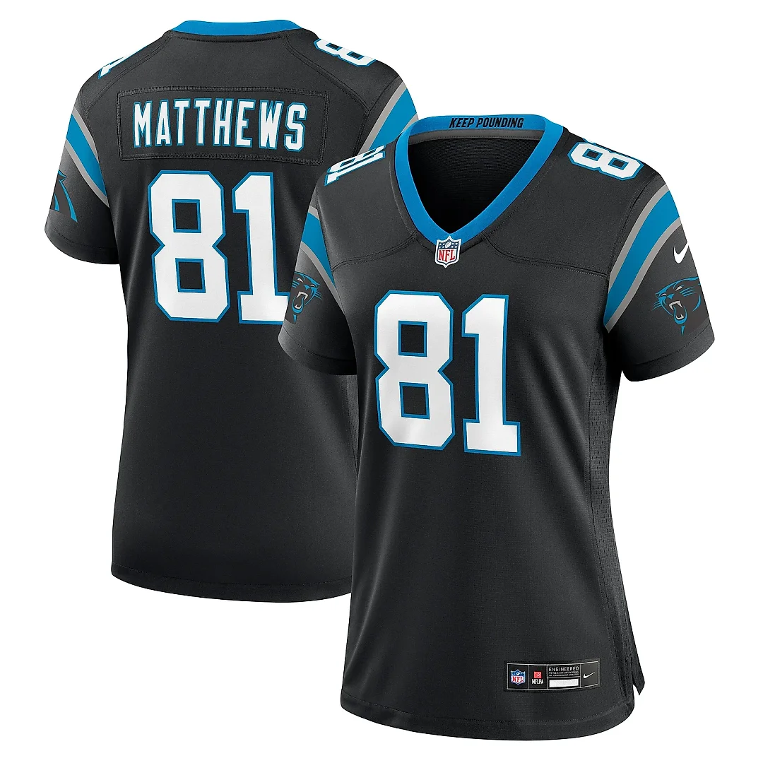 Zennovawear Women's Carolina Panthers Matthews Black Game Jersey