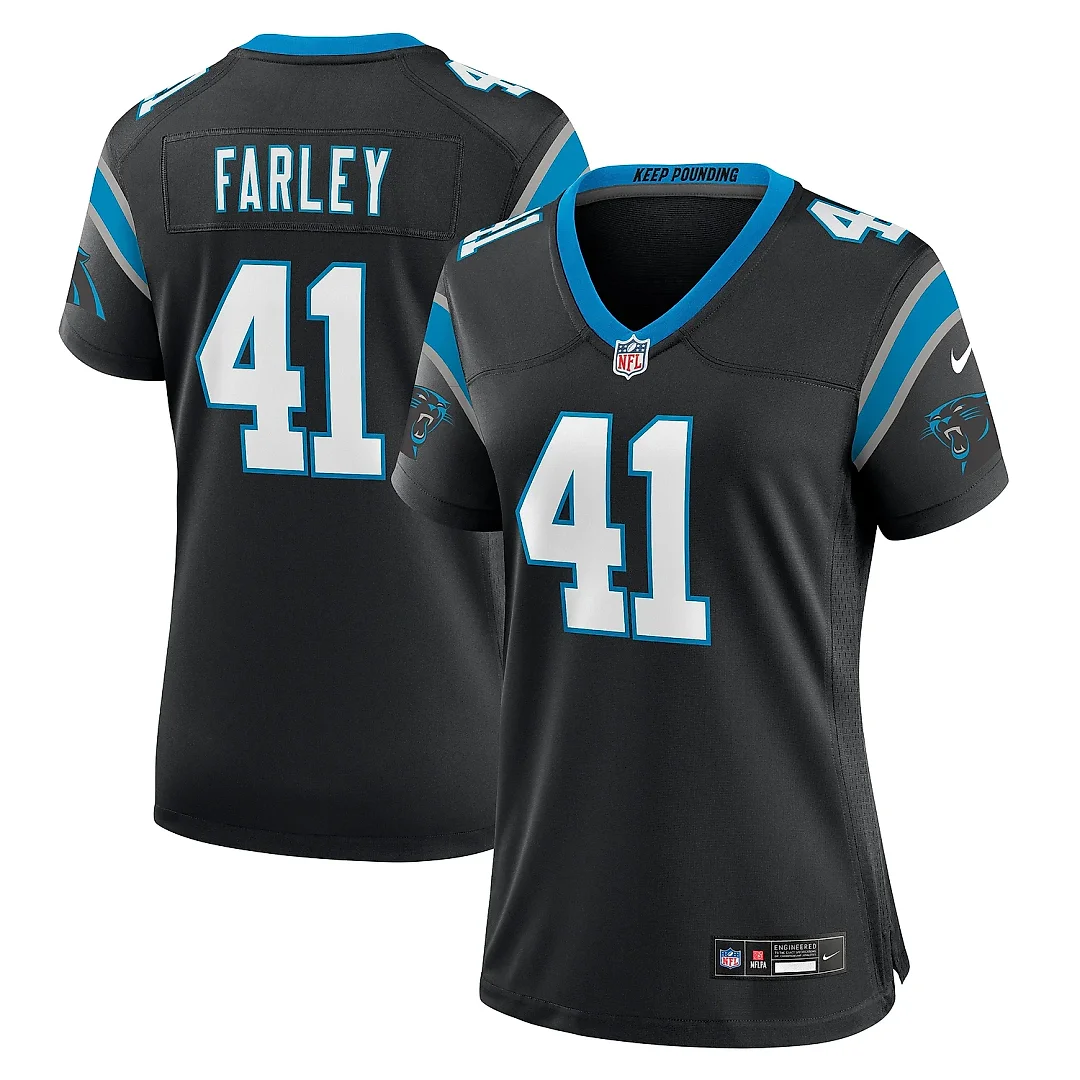 Zennovawear Women's Carolina Panthers Matthias Farley Black Game Jersey