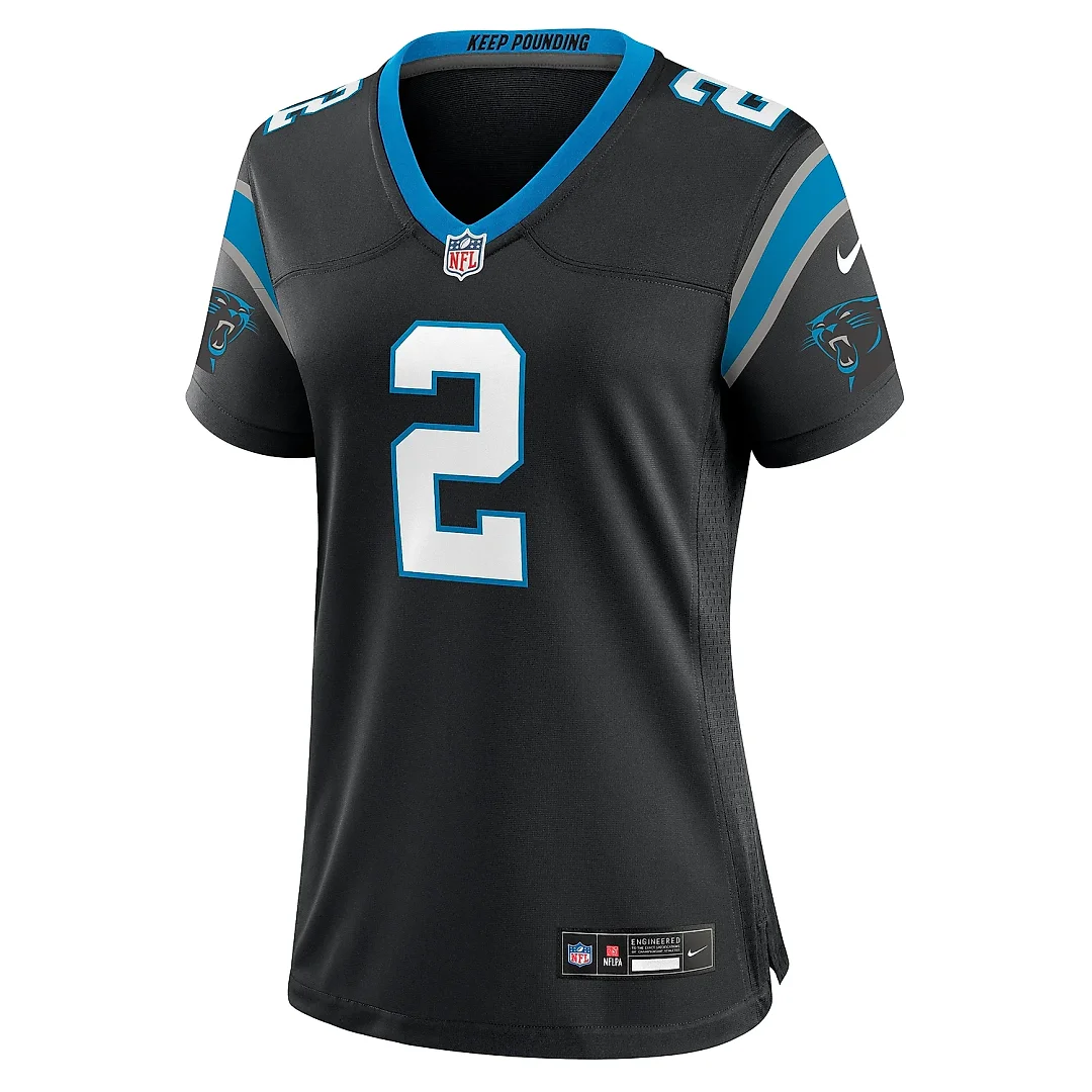 Zennovawear Women's Carolina Panthers Mike Jackson Black Game Jersey
