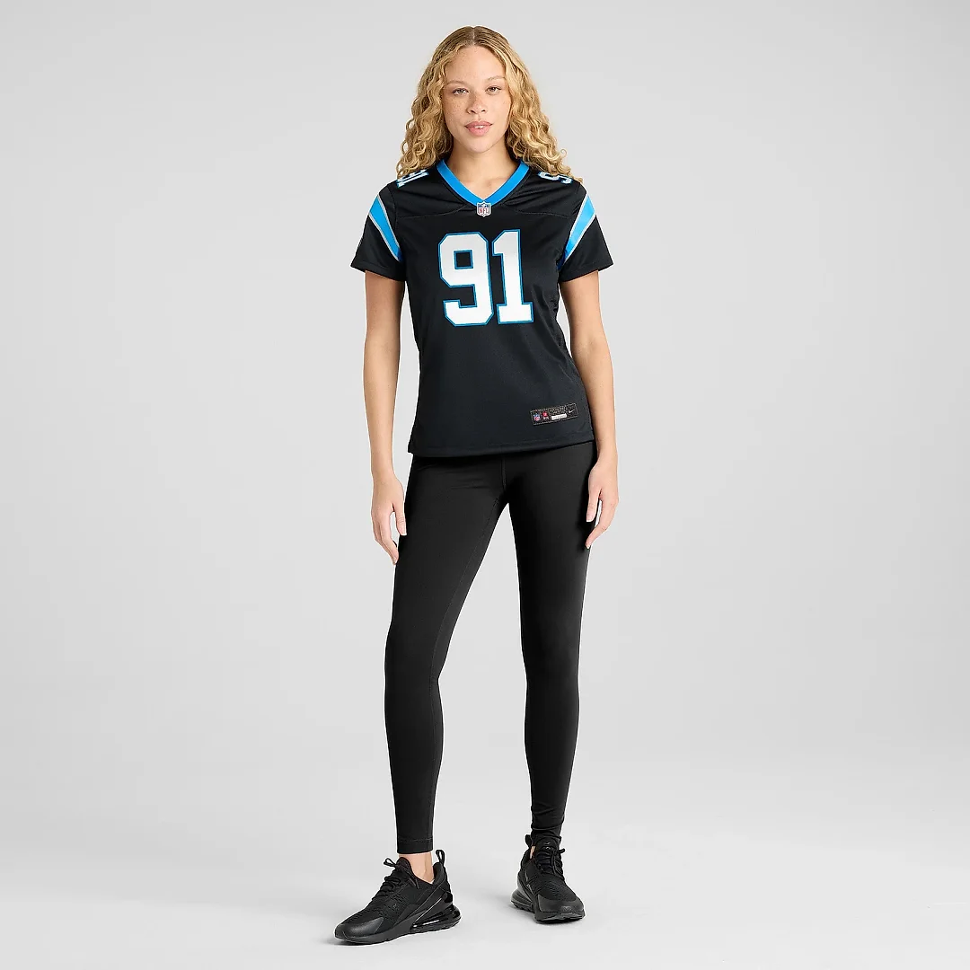 Zennovawear Women's Carolina Panthers Nick Thurman Black Team Game Jersey
