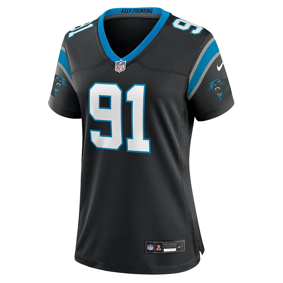 Zennovawear Women's Carolina Panthers Nick Thurman Black Team Game Jersey