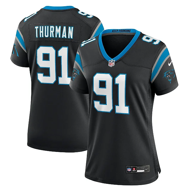 Zennovawear Women's Carolina Panthers Nick Thurman Black Team Game Jersey