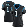 Zennovawear Women's Carolina Panthers Number 1 Bride Black Game Jersey