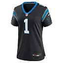 Zennovawear Women's Carolina Panthers Number 1 Bride Black Game Jersey