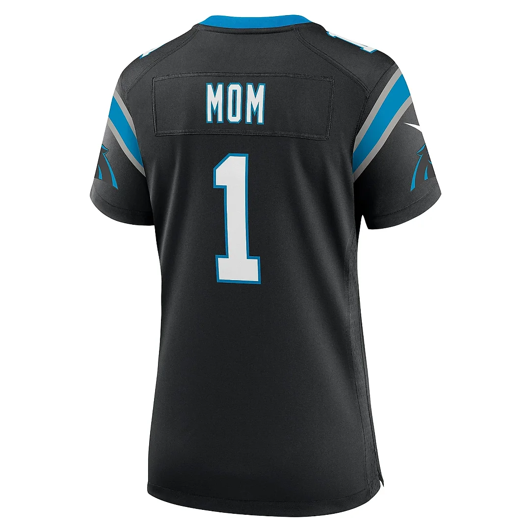 Zennovawear Women's Carolina Panthers Number 1 Mom Black Game Jersey