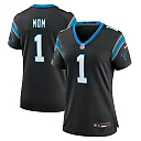 Zennovawear Women's Carolina Panthers Number 1 Mom Black Game Jersey