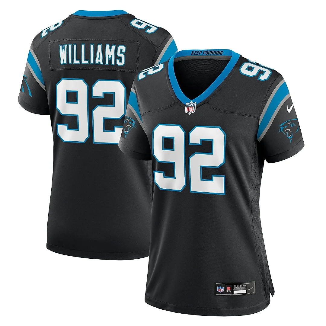 Zennovawear Women's Carolina Panthers Raequan Williams Black Team Game Jersey