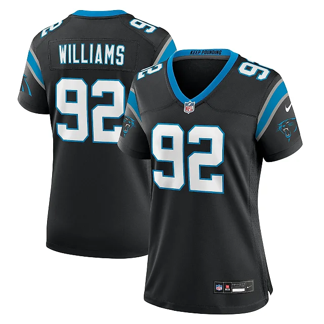Zennovawear Women's Carolina Panthers Raequan Williams Black Team Game Jersey