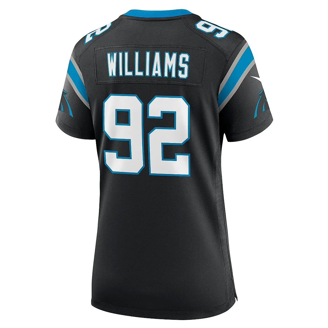 Zennovawear Women's Carolina Panthers Raequan Williams Black Team Game Jersey