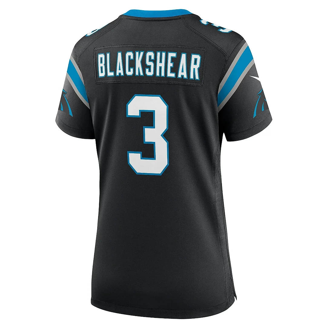 Zennovawear Women's Carolina Panthers Raheem Blackshear Black Team Game Jersey