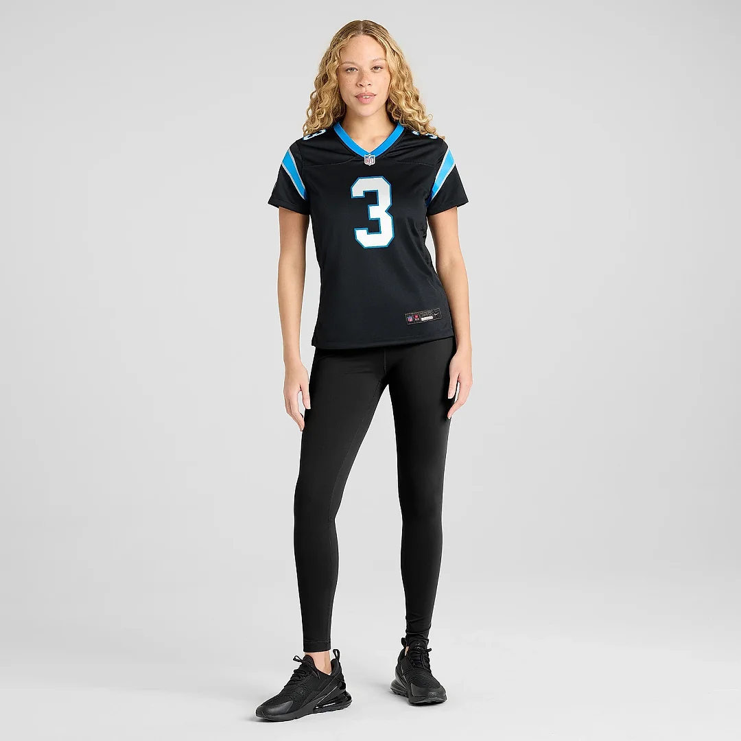 Zennovawear Women's Carolina Panthers Raheem Blackshear Black Team Game Jersey