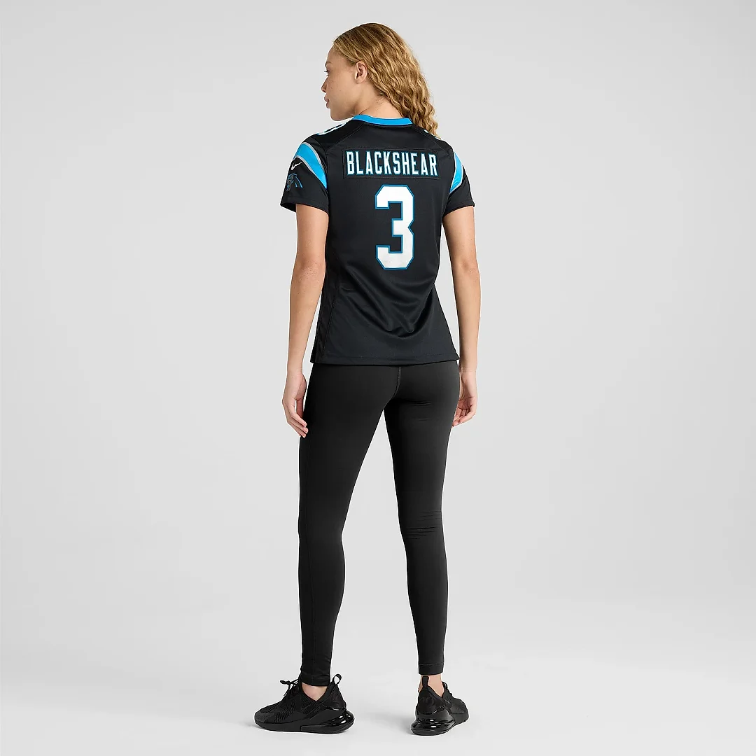 Zennovawear Women's Carolina Panthers Raheem Blackshear Black Team Game Jersey