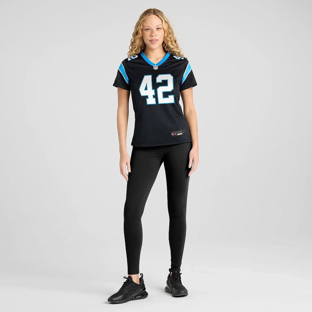 Zennovawear Women's Carolina Panthers Sam Franklin Jr. Black Team Game Jersey