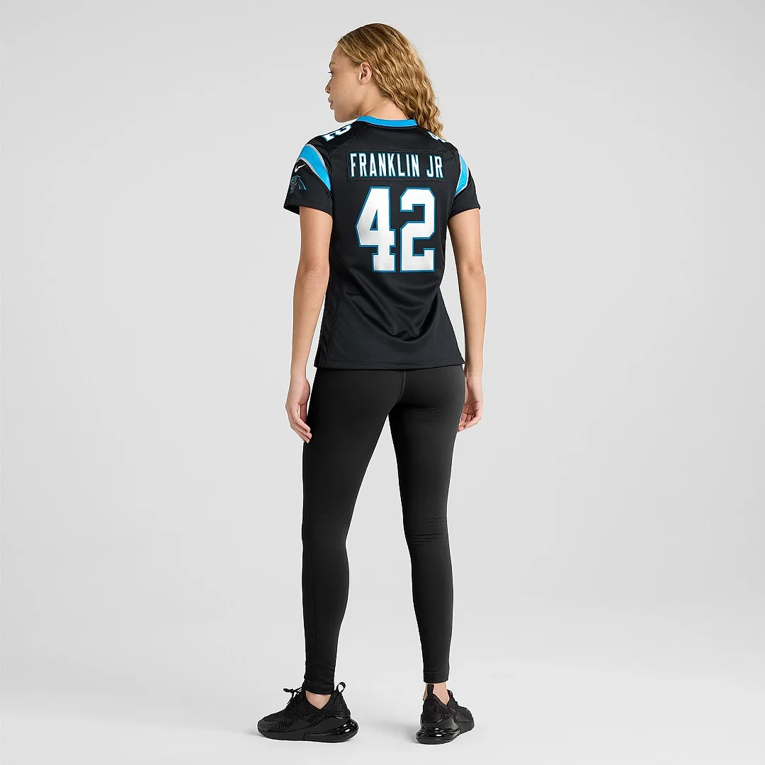 Zennovawear Women's Carolina Panthers Sam Franklin Jr. Black Team Game Jersey