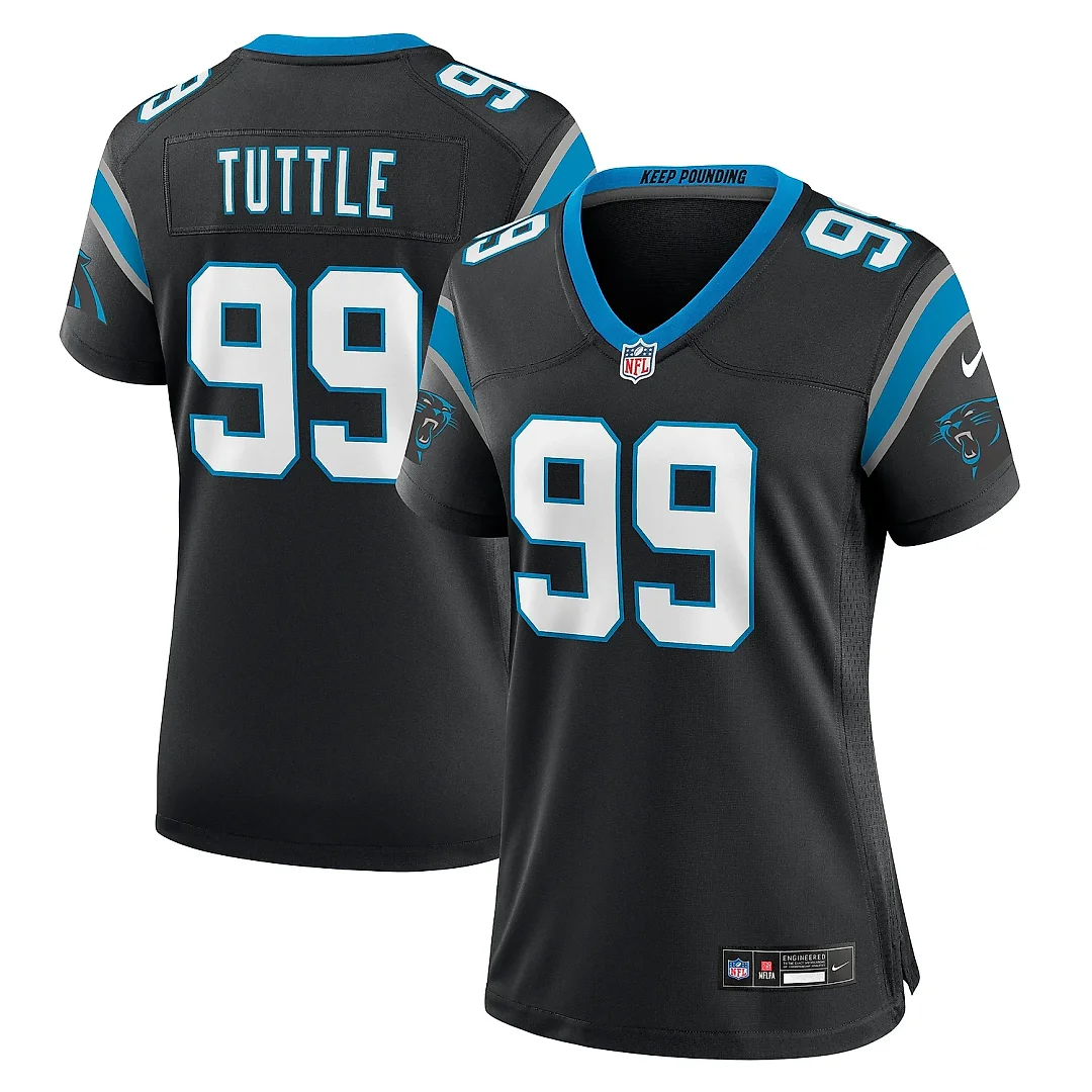 Zennovawear Women's Carolina Panthers Shy Tuttle Black Game Player Jersey