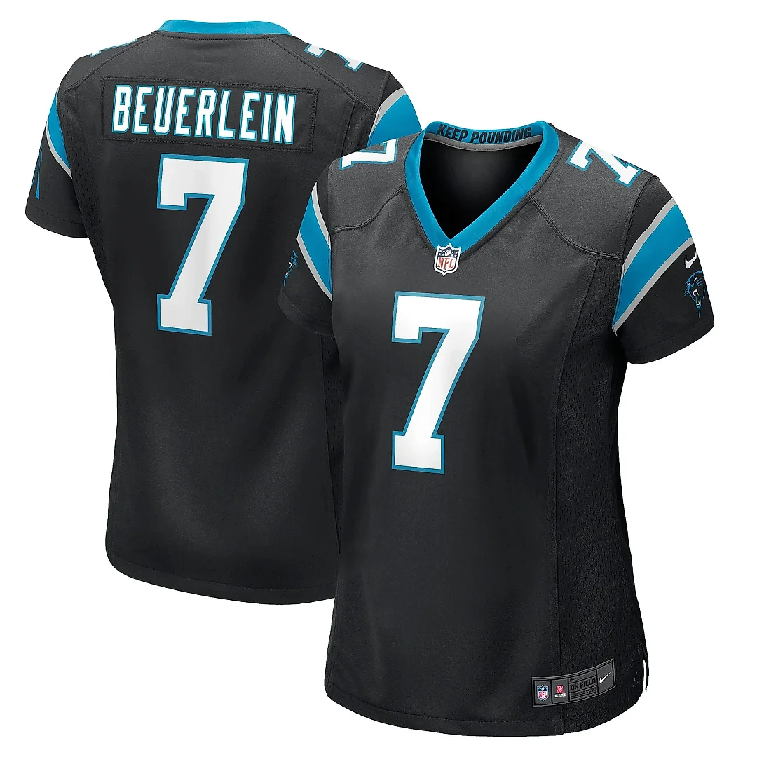Zennovawear Women's Carolina Panthers Steve Beuerlein Black Retired Player Jersey