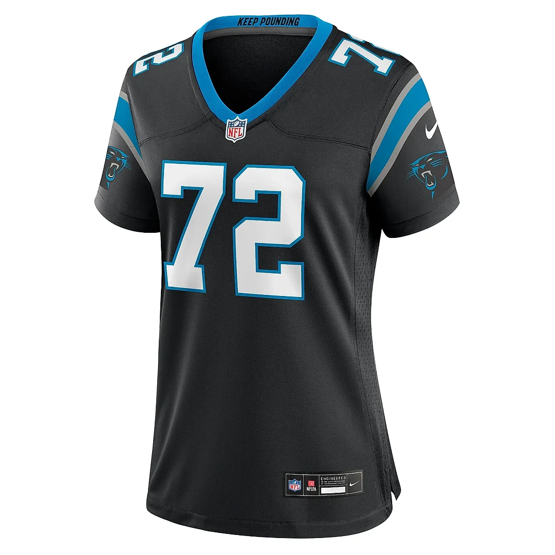 Zennovawear Women's Carolina Panthers Taylor Moton Black Team Game Jersey