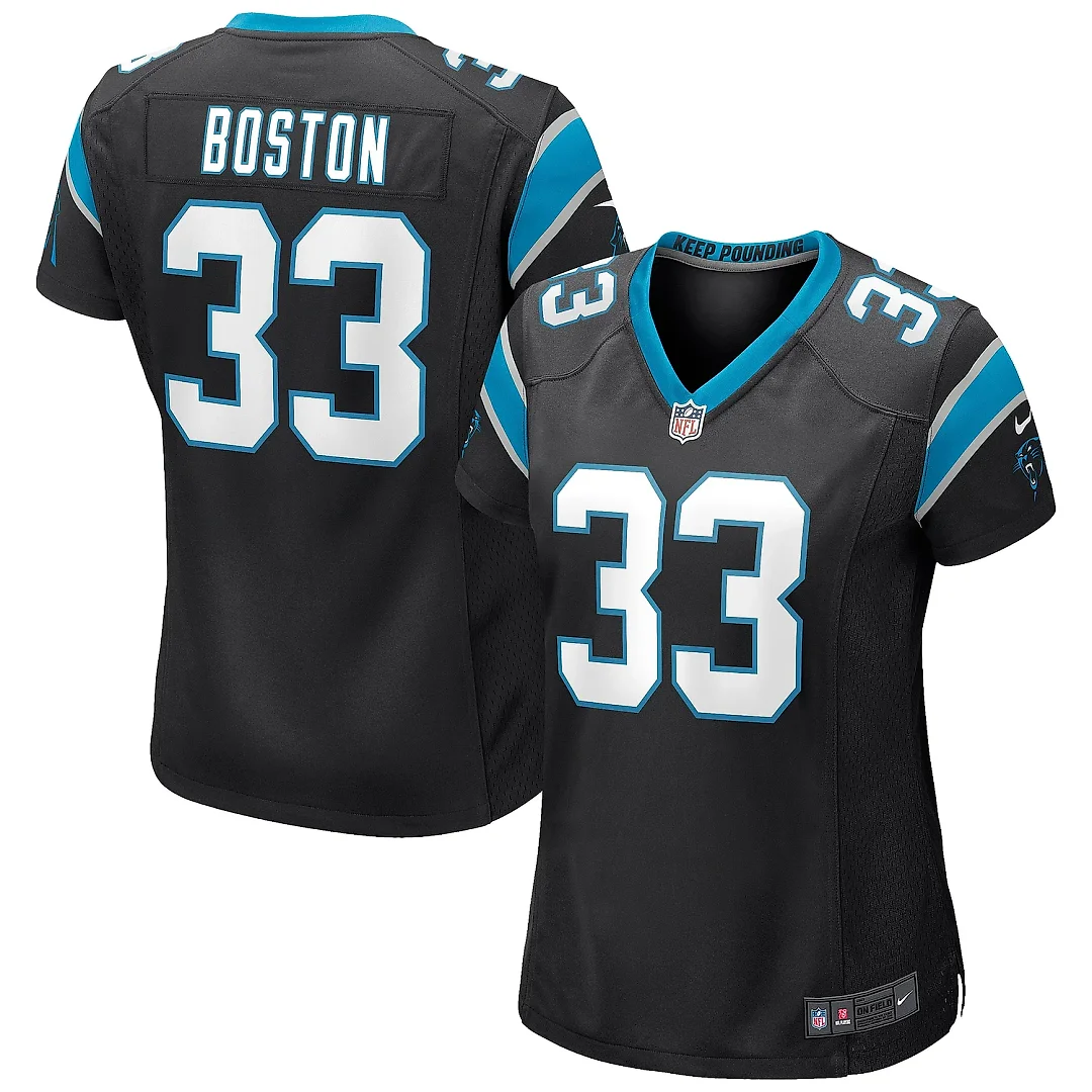 Zennovawear Women's Carolina Panthers Tre Boston Black Game Jersey