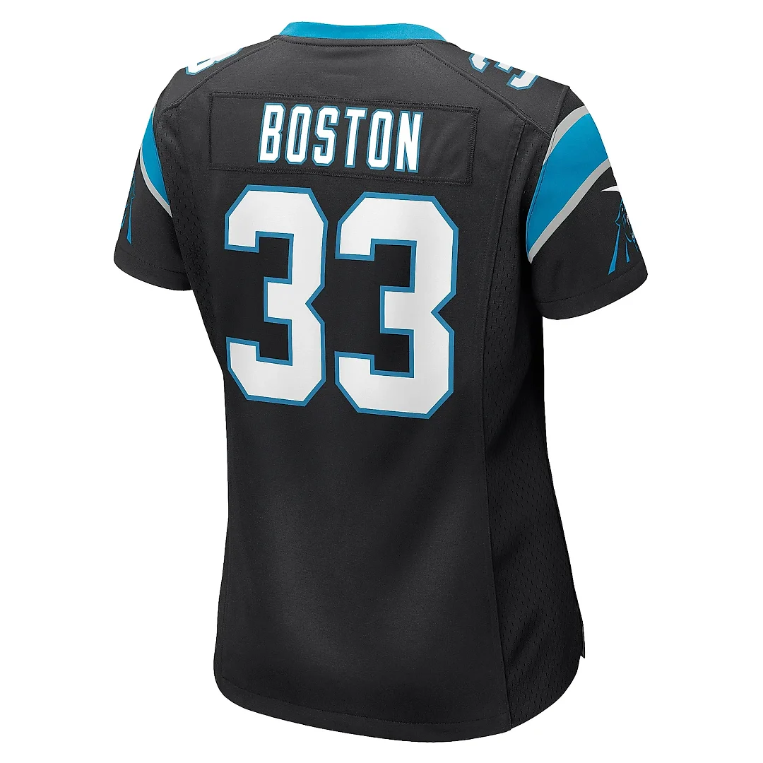 Zennovawear Women's Carolina Panthers Tre Boston Black Game Jersey