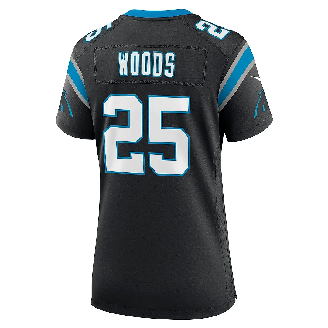 Zennovawear Women's Carolina Panthers Xavier Woods Black Team Game Jersey