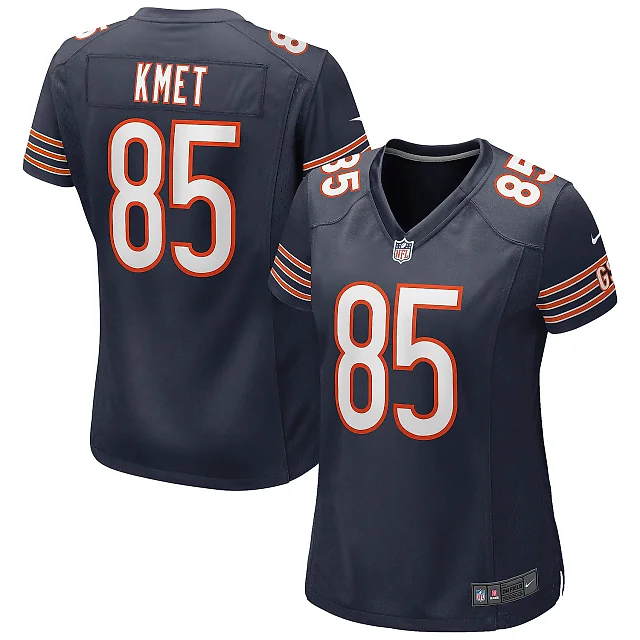 Zennovawear Women's Chicago Bears Cole Kmet Navy Game Jersey