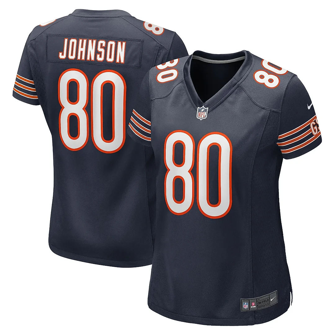 Zennovawear Women's Chicago Bears Collin Johnson Navy Game Jersey