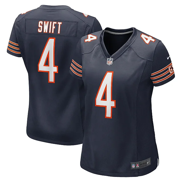 Zennovawear Women's Chicago Bears D'Andre Swift Navy Game Jersey