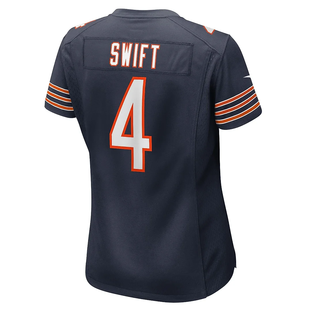 Zennovawear Women's Chicago Bears D'Andre Swift Navy Game Jersey