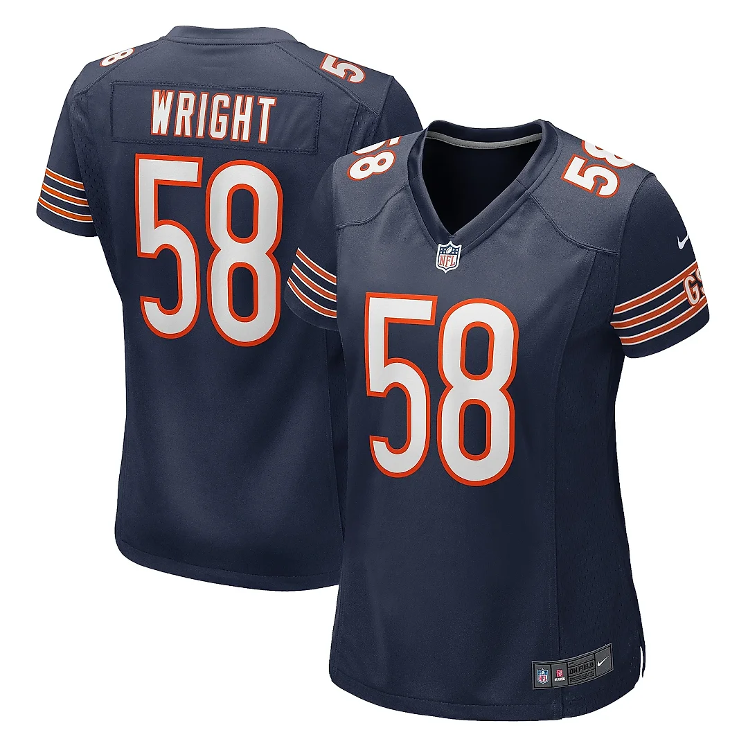 Zennovawear Women's Chicago Bears Darnell Wright Navy Game Jersey