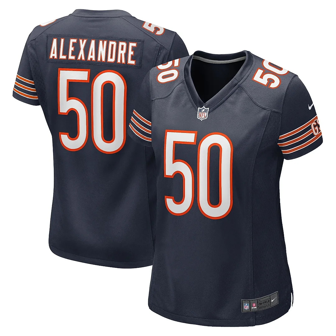 Zennovawear Women's Chicago Bears Deslin Alexandre Navy Team Game Jersey