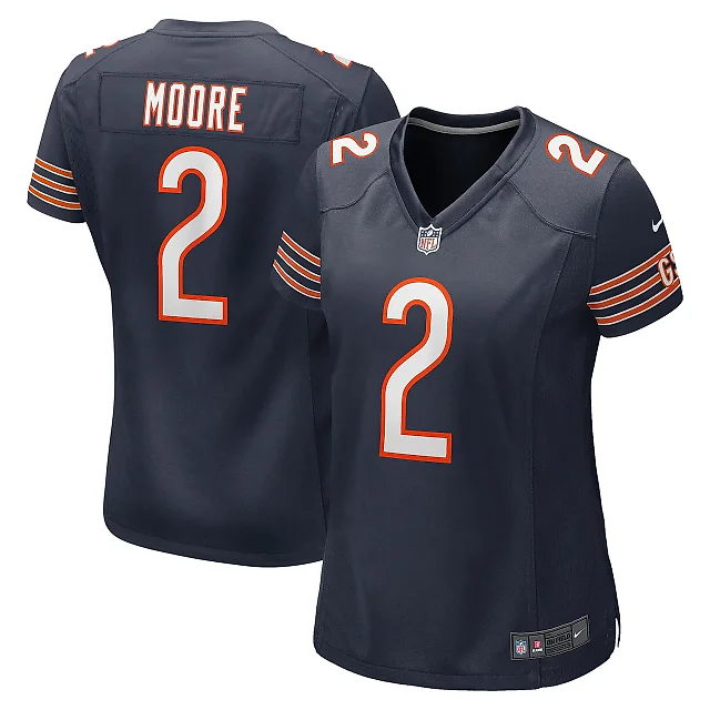 Zennovawear Women's Chicago Bears D.J. Moore Navy Player Jersey