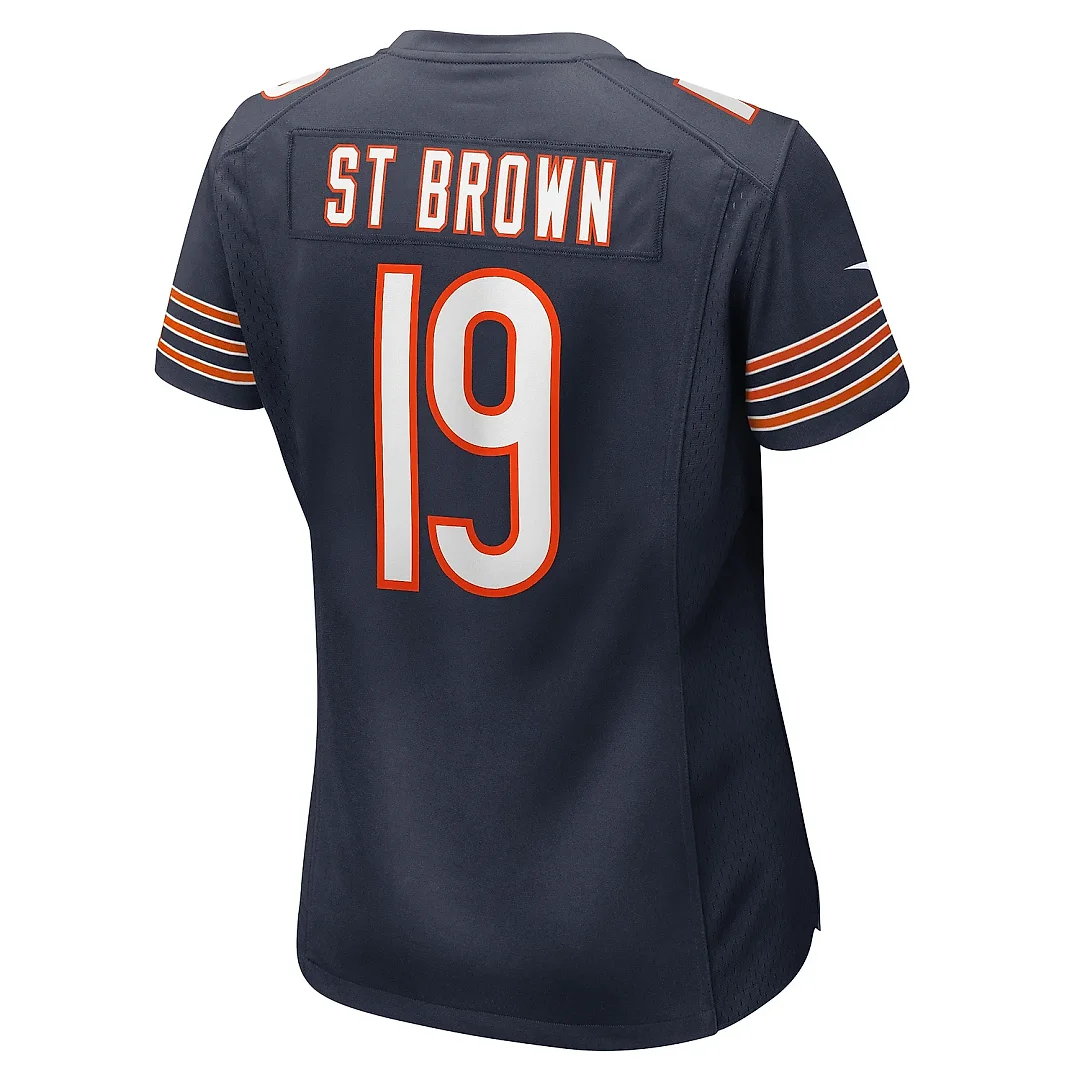 Zennovawear Women's Chicago Bears Equanimeous St. Brown Navy Game Player Jersey