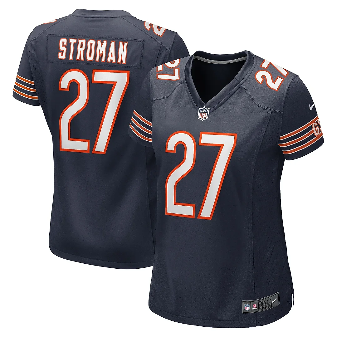 Zennovawear Women's Chicago Bears Greg Stroman Navy Team Game Jersey