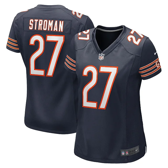Zennovawear Women's Chicago Bears Greg Stroman Navy Team Game Jersey