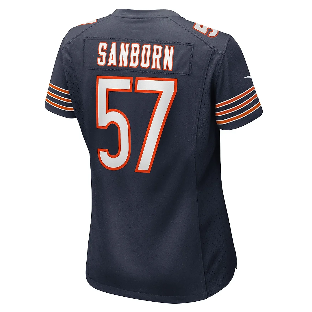 Zennovawear Women's Chicago Bears Jack Sanborn Navy Game Player Jersey