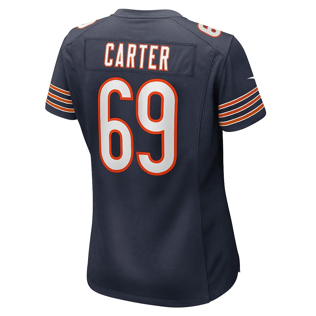 Zennovawear Women's Chicago Bears Ja'Tyre Carter Navy Game Player Jersey