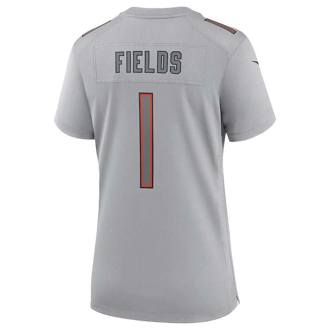 Zennovawear Women's Chicago Bears Justin Fields Gray Atmosphere Fashion Game Jersey