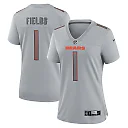 Zennovawear Women's Chicago Bears Justin Fields Gray Atmosphere Fashion Game Jersey